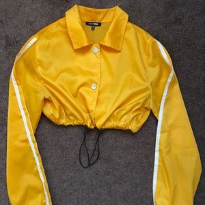 Yellow Crop Top Light-Weight Jacket